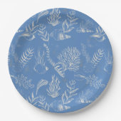 ブルートイル海をテーマにしたブライダルシャワー ペーパープレート (正面)