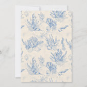 ブルートイル海をテーマにしたブライダルシャワー 招待状 (裏面)