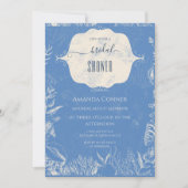 ブルートイル海をテーマにしたブライダルシャワー 招待状 (正面)