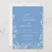 ブルートイル海をテーマにした結婚式招待状 招待状 (正面)