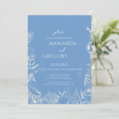 ブルートイル海をテーマにした結婚式招待状 招待状 (スタンド正面)