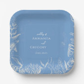 ブルートイル海結婚テーマ ペーパープレート (正面)