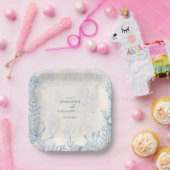 ブルートイル海結婚テーマ ペーパープレート (パーティー)