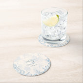 ブルートイル海結婚テーマ ラウンドペーパーコースター (インサイチュ)