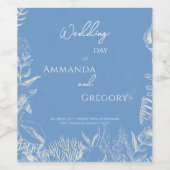 ブルートイル海結婚テーマ ワインラベル (シングルラベル)