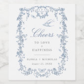 ブルートイル結婚ズワインボトルラベルチノワセリー ワインラベル (シングルラベル)