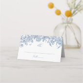 ブルートイル結婚ズ折り畳み座席表Chinoiserie プレイスカード (正面)