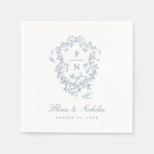 ブルートイル結婚ズ紙ナプキンズチノワセリー スタンダードカクテルナプキン (正面)