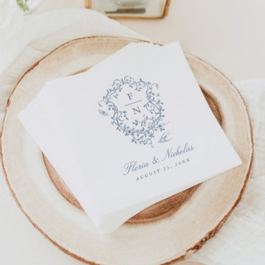 ブルートイル結婚ズ紙ナプキンズチノワセリー スタンダードカクテルナプキン