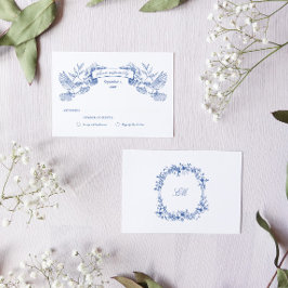 ブルートイル結婚鳥 出欠カード