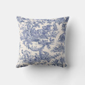 ブルートイル – 英語 – フランスのカントリークラシックサイド クッション (裏面)