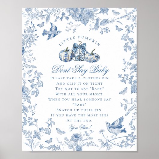 ブルートイレカボチャフランスの秋ー言わないベビー ポスター (正面)