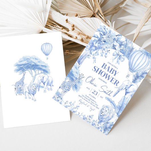 ブルートイレサファリベイビーシャワー 招待状