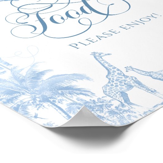 ブルートイレサファリ動物の赤ちゃんシャワーフード ポスター (角)