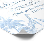 ブルートイレサファリ動物の赤ちゃんシャワーブック ポスター (角)