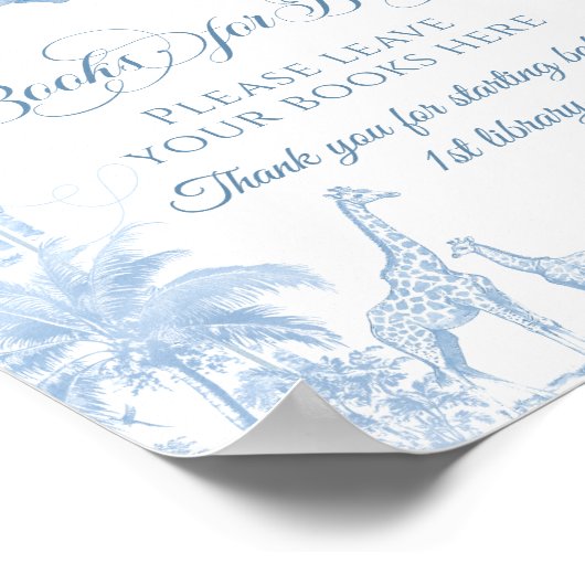 ブルートイレサファリ動物の赤ちゃんシャワーブック ポスター