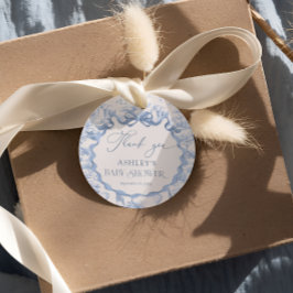 ブルートイレサファリ動物の赤ちゃんシャワー感謝していの好意 フェイバータグ