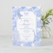 ブルートイレサファリ動物チノイスリーベビーシャワー 招待状 (スタンド正面)