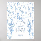 ブルートイレサファリ動物ベビシャワーウェルカム ポスター (正面)