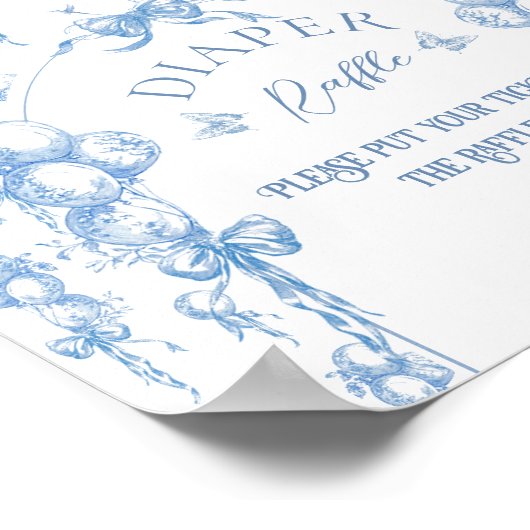 ブルートイレサファリ動物ベビーシャワーオムツ ポスター (角)