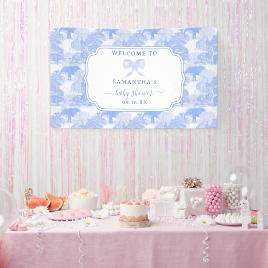 ブルートイレジャングルアニマルズサファリチノワセリーベビー 横断幕 (パーティー)