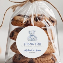 ブルートイレテディベア少年ベイビーシャワーの好意 ラウンドシール