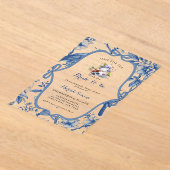 ブルートイレデジュイティーパーティーブライダルシャワー アクリル招待状 (レイダウン)