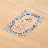 ブルートイレデジュイティーパーティーブライダルシャワー アクリル招待状 (レイダウン)