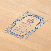 ブルートイレデジュイティーパーティーブライダルシャワー アクリル招待状 (レイダウン)