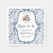 ブルートイレデジュイティーパーティーブライダルシャワー スタンダードカクテルナプキン (正面)