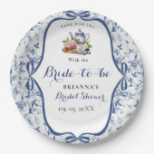 ブルートイレデジュイティーパーティーブライダルシャワー ペーパープレート (正面)