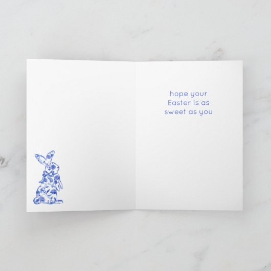 ブルートイレデジュイハッピーイースターグリーティングカード カード (内部)
