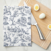 ブルートイレデジュイフランスのカントリースタイル キッチンタオル (四つ折り)