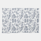 ブルートイレデジュイフランスのカントリースタイル キッチンタオル (横)