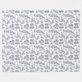 ブルートイレデジュイフランスのカントリースタイル フリースブランケット (正面(横))