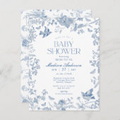 ブルートイレデジュイフランスのフローラベビーシャワー ポストカード (正面/裏面)