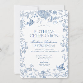 ブルートイレデジュイフランスのフローラ誕生日パーティー 招待状
