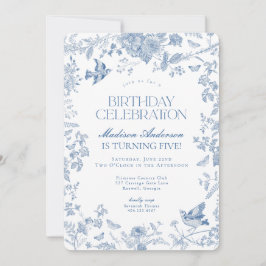 ブルートイレデジュイフランスのフローラ誕生日パーティー 招待状