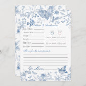 ブルートイレデジュイフローラアドバイスベビーカード 招待状 (正面/裏面)