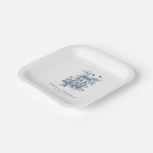 ブルートイレデジュイフローラ名年結婚月日 ペーパープレート (傾斜あり)