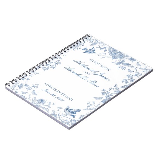 ブルートイレデジュイフローラ結婚ズゲストブック ノートブック (左側)