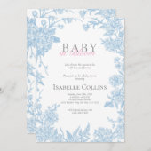 ブルートイレデジュイベビーイン開花ベビーシャワーInvite 招待状 (正面/裏面)