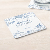 ブルートイレデジュイヴィンテージフローラバプテスマ スクエアペーパーコースター (アングル)