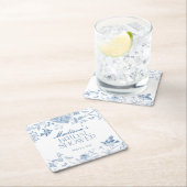 ブルートイレデジュイヴィンテージフローラブライダルシャワー スクエアペーパーコースター (インサイチュ)