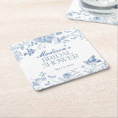 ブルートイレデジュイヴィンテージフローラブライダルシャワー スクエアペーパーコースター (アングル)