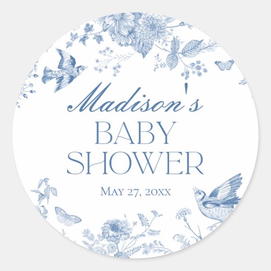 ブルートイレデジュイヴィンテージフローラベビーシャワー ラウンドシール (正面)