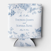 ブルートイレデジュイヴィンテージフローラ結婚式の引き出物 缶クーラー (正面)