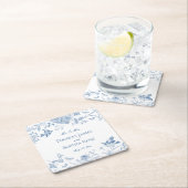 ブルートイレデジュイヴィンテージ結婚フローラ スクエアペーパーコースター (インサイチュ)