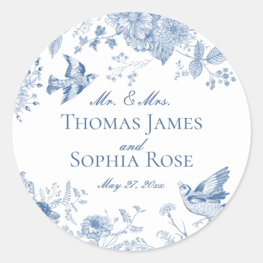 ブルートイレデジュイヴィンテージ結婚フローラ ラウンドシール (正面)