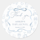 ブルートイレデジュイ子供部屋ベビーシャワーありがとう ラウンドシール (正面)